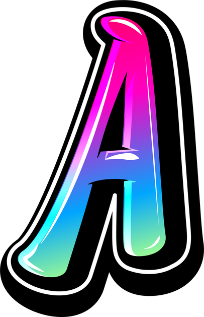 Gradient Graffiti Letter A Illustration